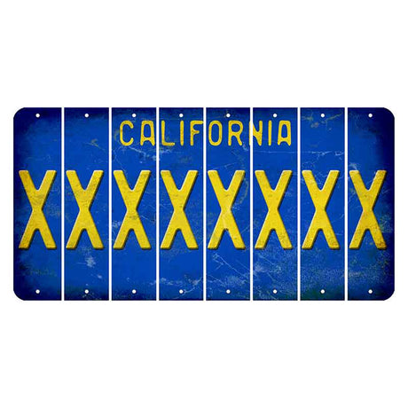 California Blue Cut License Plate Strips (Set of 8) X