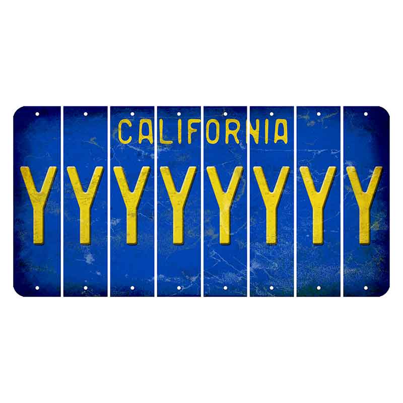 California Blue Cut License Plate Strips (Set of 8) Y