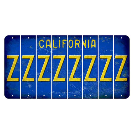 California Blue Cut License Plate Strips (Set of 8) Z