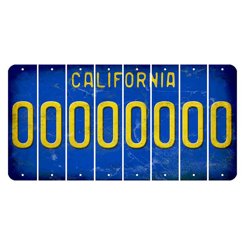 California Blue Cut License Plate Strips (Set of 8) 0