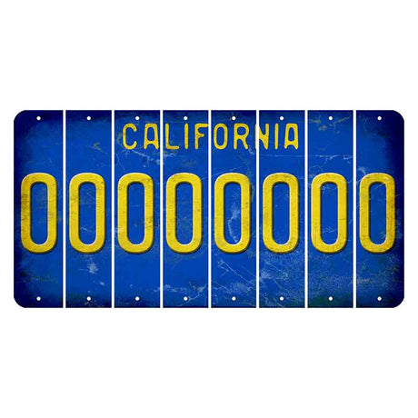 California Blue Cut License Plate Strips (Set of 8) 0