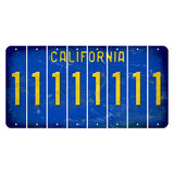 California Blue Cut License Plate Strips (Set of 8) 1