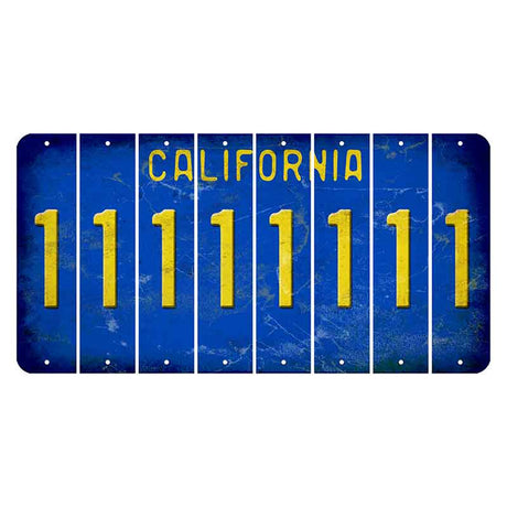 California Blue Cut License Plate Strips (Set of 8) 1