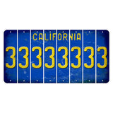 California Blue Cut License Plate Strips (Set of 8) 3