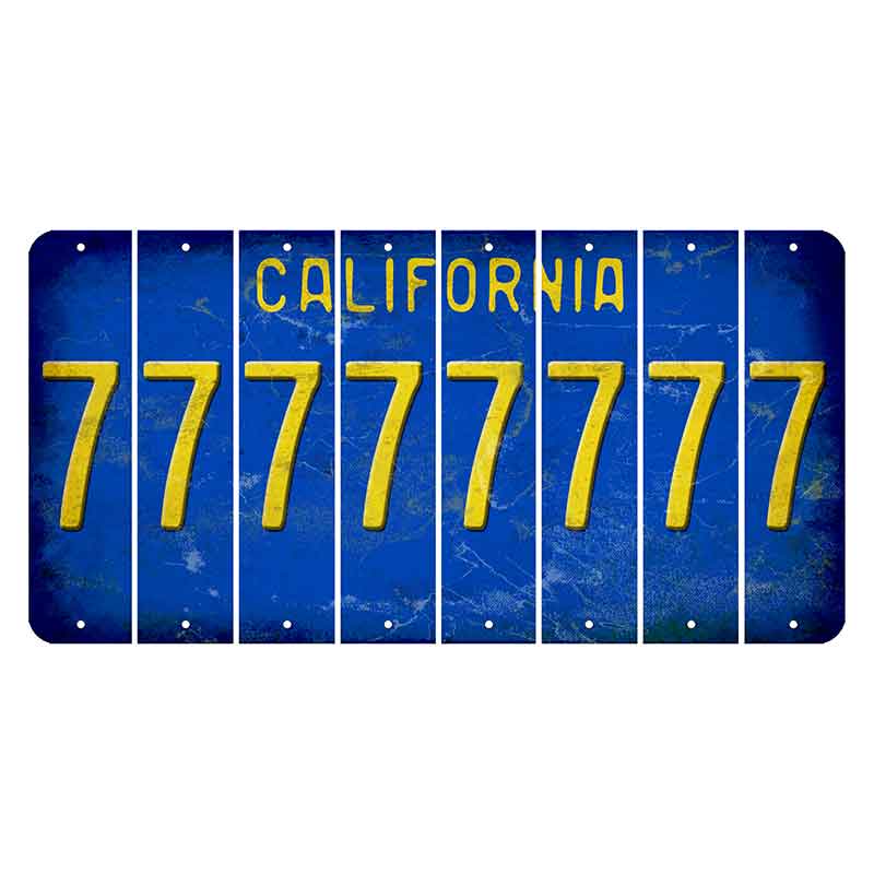 California Blue Cut License Plate Strips (Set of 8) 7