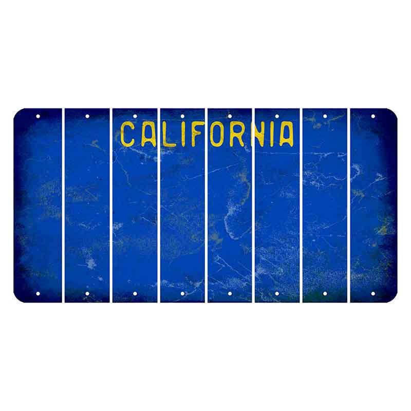 California Blue Cut License Plate Strips (Set of 8) Blank
