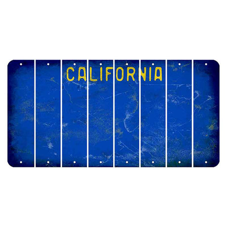 California Blue Cut License Plate Strips (Set of 8) Blank