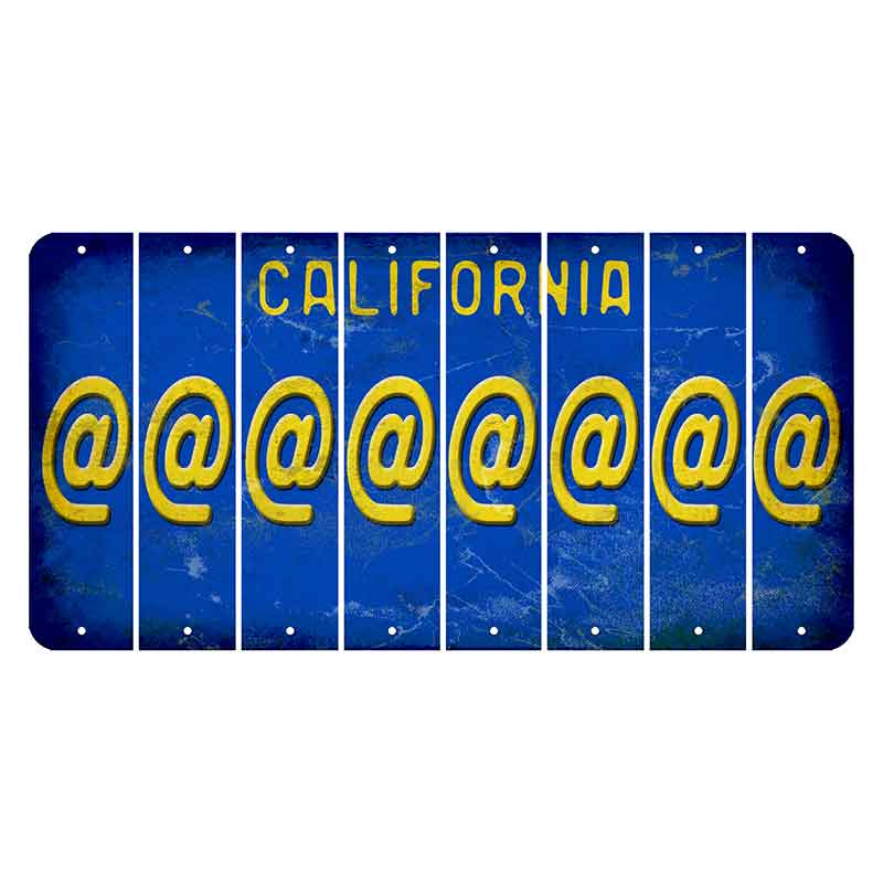 California Blue Cut License Plate Strips (Set of 8) At Sign