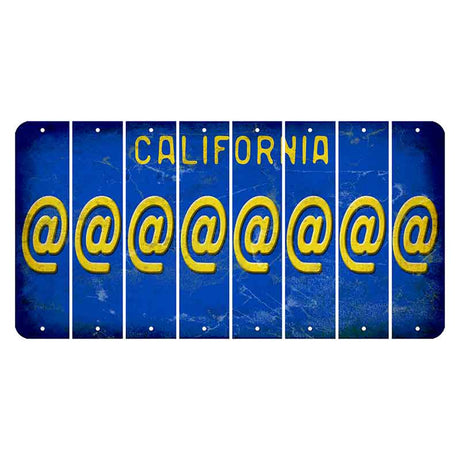California Blue Cut License Plate Strips (Set of 8) At Sign
