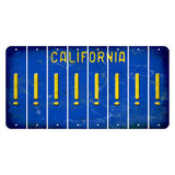 California Blue Cut License Plate Strips (Set of 8) Exclamation Point