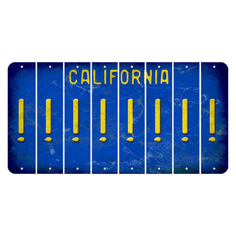 California Blue Cut License Plate Strips (Set of 8) Exclamation Point