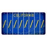 California Blue Cut License Plate Strips (Set of 8) Forward Slash