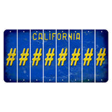 California Blue Cut License Plate Strips (Set of 8) Hashtag