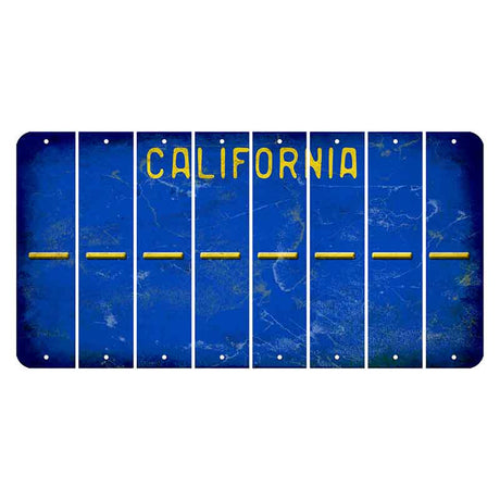 California Blue Cut License Plate Strips (Set of 8) Hyphen