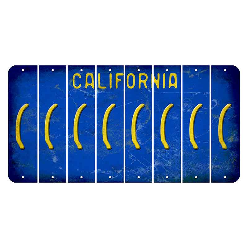 California Blue Cut License Plate Strips (Set of 8) Parenthesis - Left