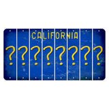 California Blue Cut License Plate Strips (Set of 8) Question Mark
