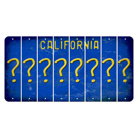 California Blue Cut License Plate Strips (Set of 8) Question Mark