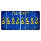 California Blue Cut License Plate Strips (Set of 8) And Sign