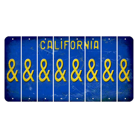 California Blue Cut License Plate Strips (Set of 8) And Sign