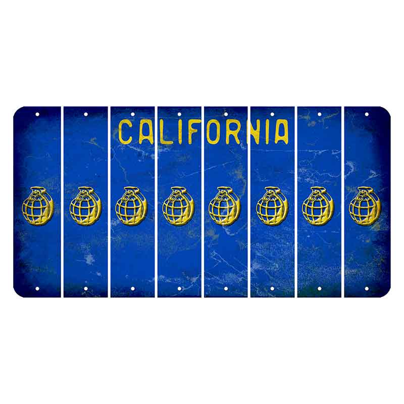 California Blue Cut License Plate Strips (Set of 8) Grenade