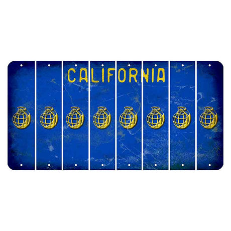 California Blue Cut License Plate Strips (Set of 8) Grenade