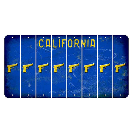 California Blue Cut License Plate Strips (Set of 8) Handgun