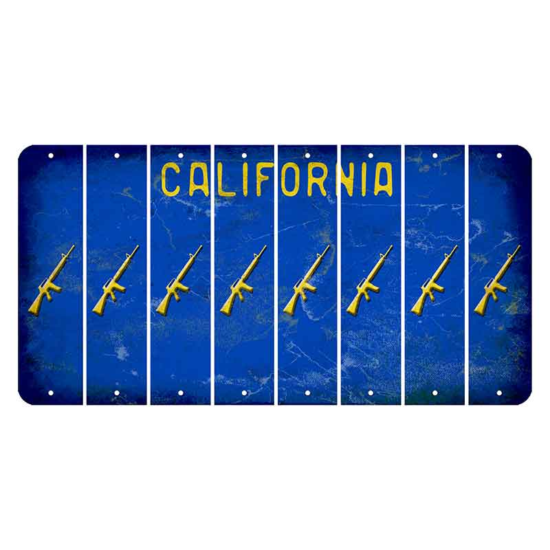 California Blue Cut License Plate Strips (Set of 8) Rifle