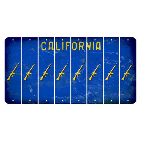 California Blue Cut License Plate Strips (Set of 8) Rifle