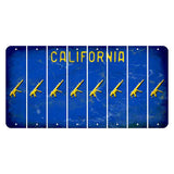 California Blue Cut License Plate Strips (Set of 8) Submachine Gun