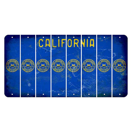 California Blue Cut License Plate Strips (Set of 8) 2nd Amendment