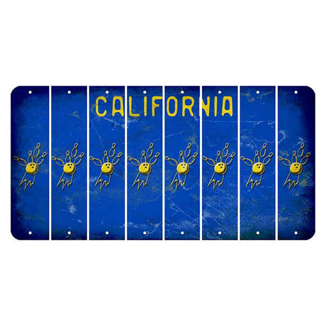 California Blue Cut License Plate Strips (Set of 8) Bowling