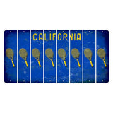 California Blue Cut License Plate Strips (Set of 8) Tennis Racket
