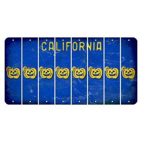 California Blue Cut License Plate Strips (Set of 8) Pumpkin