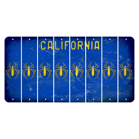 California Blue Cut License Plate Strips (Set of 8) Spider