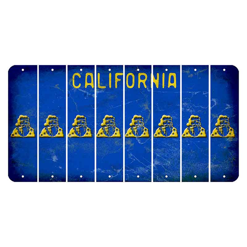 California Blue Cut License Plate Strips (Set of 8) Santa Claus