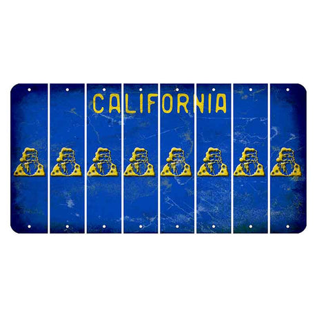 California Blue Cut License Plate Strips (Set of 8) Santa Claus