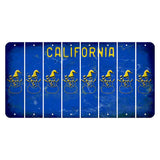 California Blue Cut License Plate Strips (Set of 8) Snowman