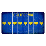 California Blue Cut License Plate Strips (Set of 8) Heart