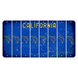California Blue Cut License Plate Strips (Set of 8) Fish