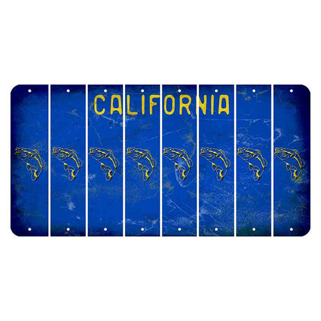 California Blue Cut License Plate Strips (Set of 8) Fish