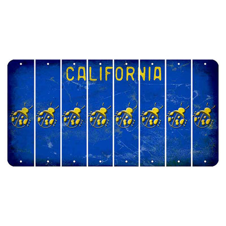 California Blue Cut License Plate Strips (Set of 8) Ladybug