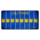 California Blue Cut License Plate Strips (Set of 8) Beer Mug