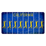 California Blue Cut License Plate Strips (Set of 8) Male Golfer