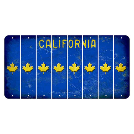 California Blue Cut License Plate Strips (Set of 8) Maple Leaf