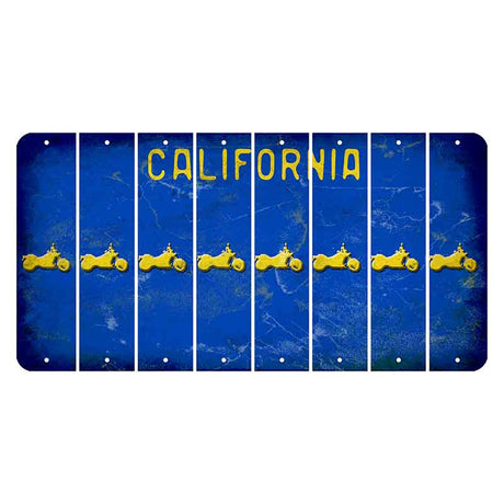 California Blue Cut License Plate Strips (Set of 8) Motorcycle
