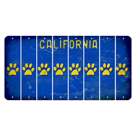 California Blue Cut License Plate Strips (Set of 8) Dog Paw