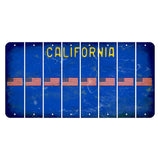 California Blue Cut License Plate Strips (Set of 8) American Flag