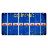 California Blue Cut License Plate Strips (Set of 8) State Flag