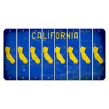 California Blue Cut License Plate Strips (Set of 8) State Silhouette