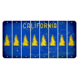 California Blue Cut License Plate Strips (Set of 8) Pine Tree